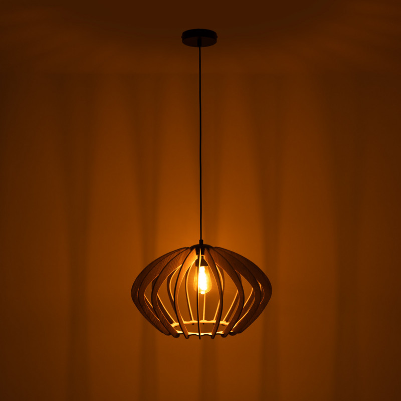 Wooden pendant light "Pili" - Ø 48cm - 1 x E27