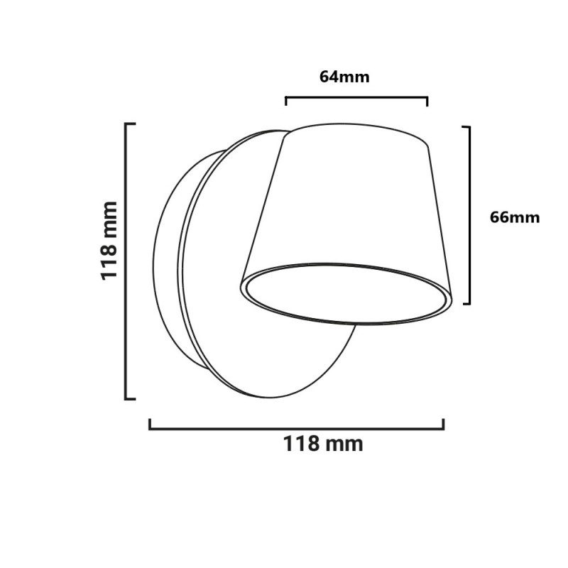 Wall light LED "KOP" orientable 6W