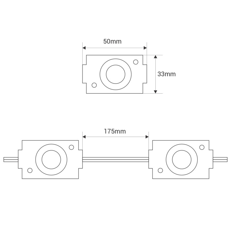 Single-color LED modules for signage - 3W - 12V - IP65 - 160º