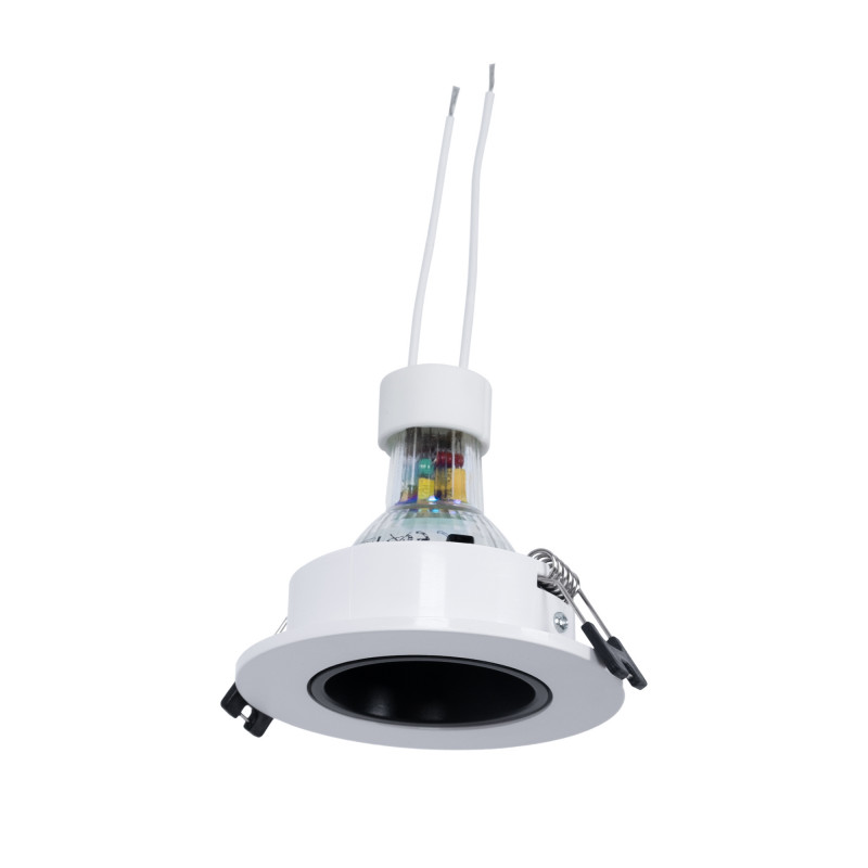 Recessed downlight ring Ø90mm (white/grey) + 5.4W GU10 Bulb + Socket