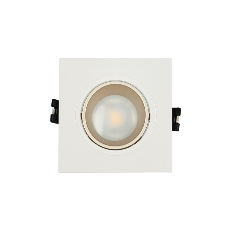 KIT - Recessed square downlight ring 93x93mm (white/black) + 5.4W GU10 Bulb + Socket