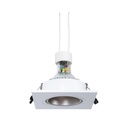 KIT - Recessed square downlight ring 93x93mm (white/black) + 5.4W GU10 Bulb + Socket