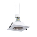 KIT - Recessed square downlight ring 93x93mm (white/black) + 5.4W GU10 Bulb + Socket