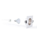 KIT - Recessed square downlight ring 93x93mm (white/black) + 5.4W GU10 Bulb + Socket