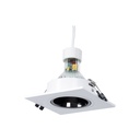 KIT - Recessed square downlight ring 93x93mm (white/black) + 5.4W GU10 Bulb + Socket