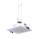 KIT - Recessed square downlight ring 93x93mm (black) + 5.4W GU10 Bulb + Socket