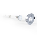 KIT Tilting recessed downlight Ø90mm (white) + 5.4W GU10 Bulb + Socket