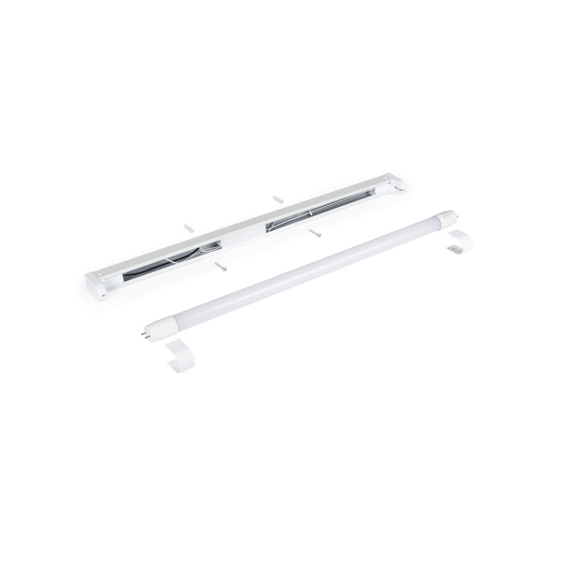 Kit LED light fitting + T8 LED tube - 9W - 60cm