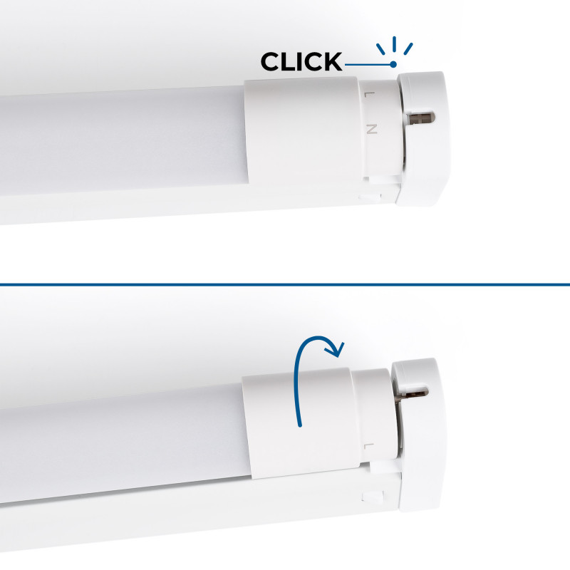 Kit LED light fitting + T8 LED tube - 18W - 120cm