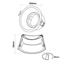 KIT - Recessed downlight Ø93mm (black) + 5.4W GU10 Bulb + Socket