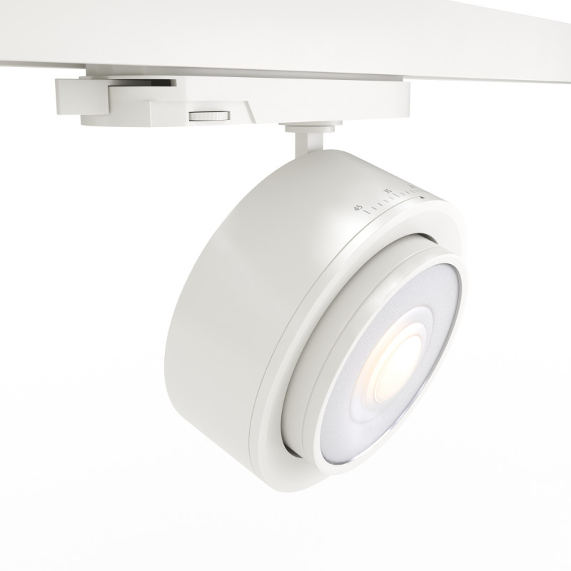 Round LED 3-phase track spotlight - 35W - ZOOM 15º- 45º - 4000K - CRI 90