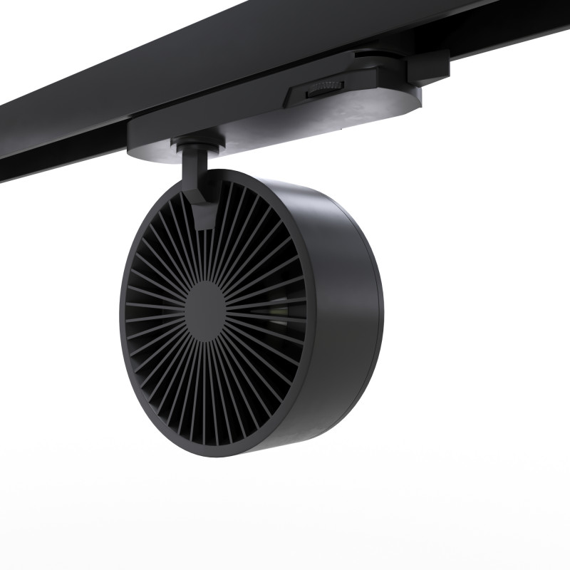 Round LED 3-phase track spotlight - 35W - ZOOM 15º- 45º - 4000K - CRI 90