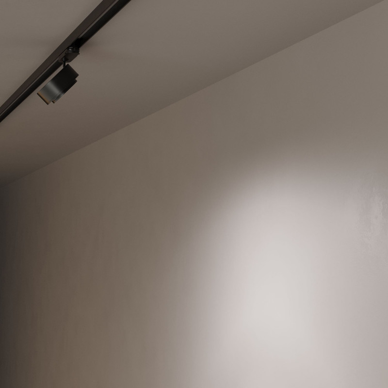 Round LED 3-phase track spotlight - 35W - ZOOM 15º- 45º - 4000K - CRI 90