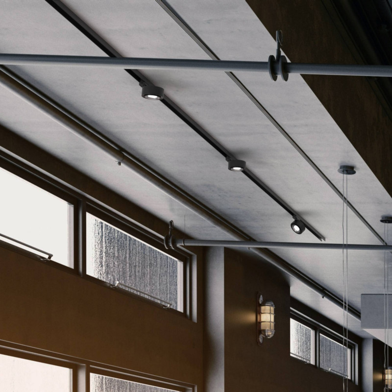 Round LED 3-phase track spotlight - 35W - ZOOM 15º- 45º - 4000K - CRI 90