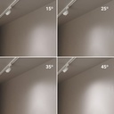 Round LED 3-phase track spotlight - 35W - ZOOM 15º- 45º - 4000K - CRI 90