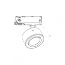 Round LED 3-phase track spotlight - 35W - ZOOM 15º- 45º - 4000K - CRI 90