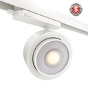 Round LED 3-phase track spotlight - 35W - ZOOM 15º- 45º - 4000K - CRI 90