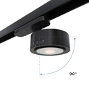 Round LED 3-phase track spotlight - 35W - ZOOM 15º- 45º - 4000K - CRI 90