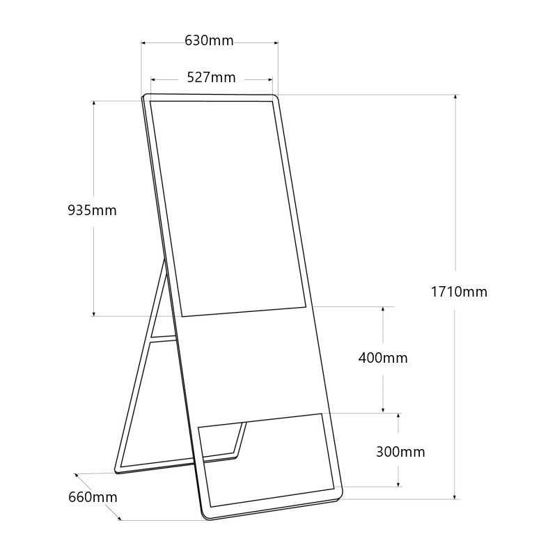 LCD Foldable Advertising Display - 43" Full HD - Android - Indoor