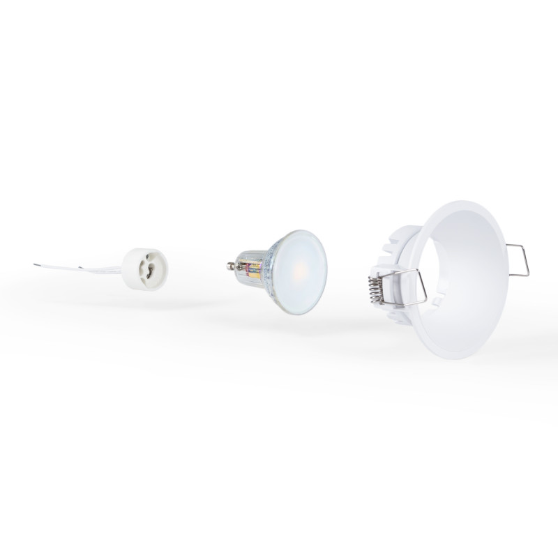 KIT Fixed recessed downlight Ø82mm (black) + 5.4W GU10 Bulb + Socket
