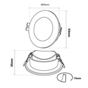 KIT Watertight recessed ring Ø90mm + Bulb GU10 5,4W + Bulb socket