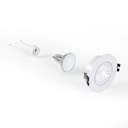 KIT Tilting recessed downlight Ø90mm (white) + 5.4W GU10 Bulb + Socket