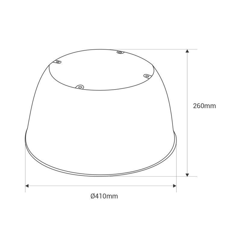 Polycarbonate light diffuser for industrial LED High Bay B8155-200W - B8150-200 - Angle 90°
