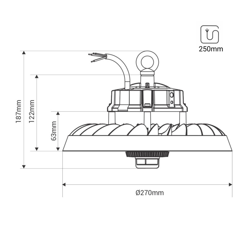 Industrial LED UFO High Bay - 150W - CCT - 170lm/W - LIFUD Driver - IP65 - 5 years warranty