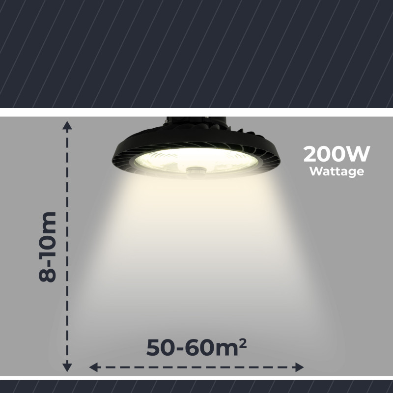 Industrial LED UFO High Bay - 200W - CCT - 170lm/W - LIFUD Driver - IP65 - 5 years warranty
