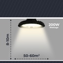 Industrial LED UFO High Bay - 200W - CCT - 170lm/W - LIFUD Driver - IP65 - 5 years warranty