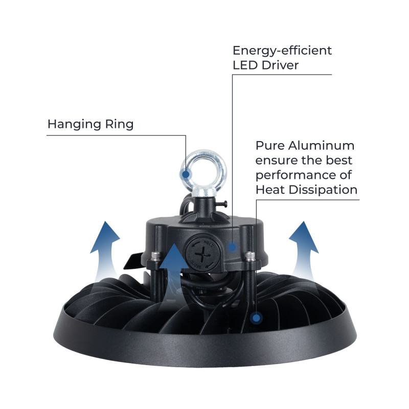 Industrial LED UFO High Bay - 200W - CCT - 170lm/W - LIFUD Driver - IP65 - 5 years warranty