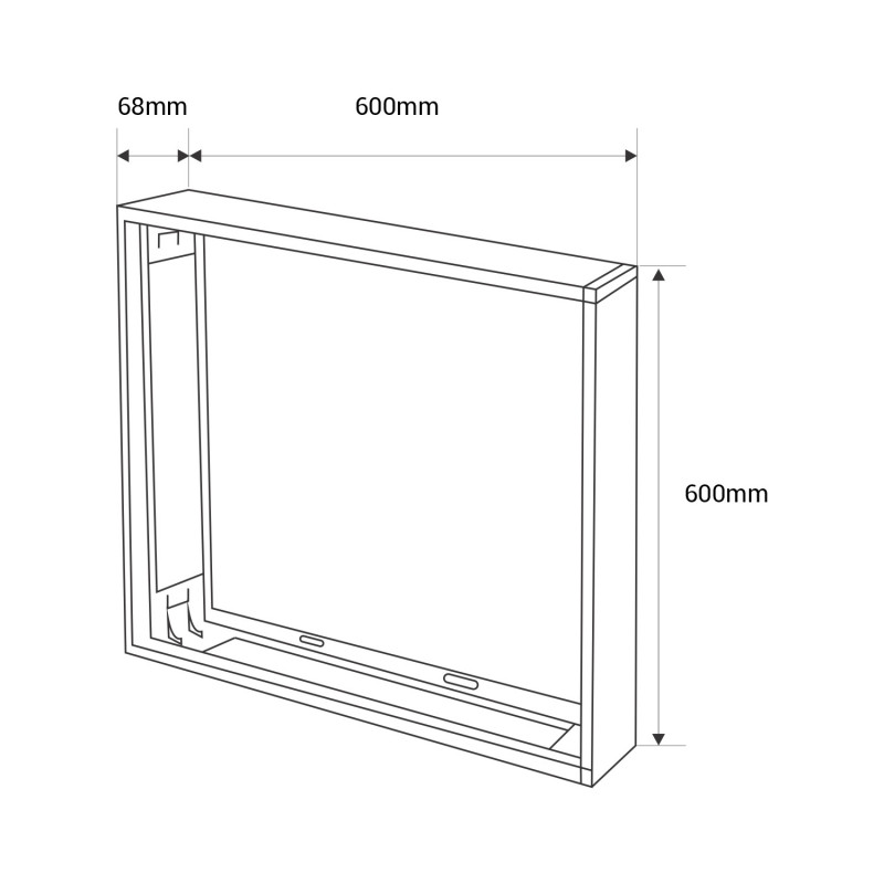 Surface-mounting kit for LED Backlight panel - 60x60 cm