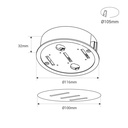 Recessed central canopy for "Axia" lamp