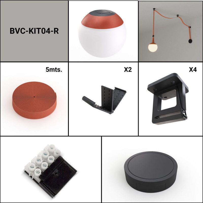Configurable lamp "Axia 4" - KIT 12W globe lamp + Conductive fabric strip + accessories