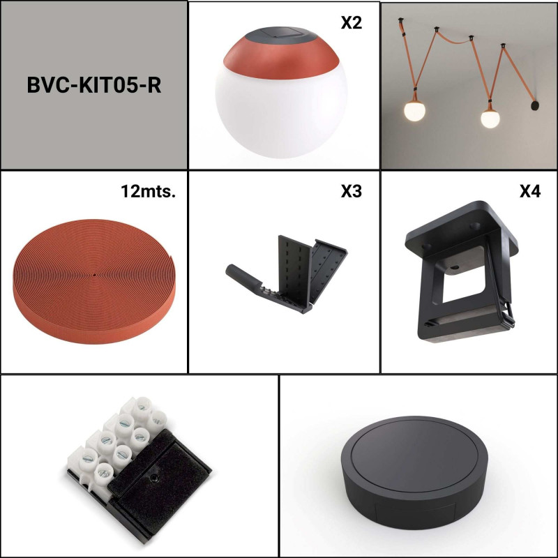 Configurable lamp "Axia 5" - Two 12W globe lamps + Conductive fabric strip + accessories