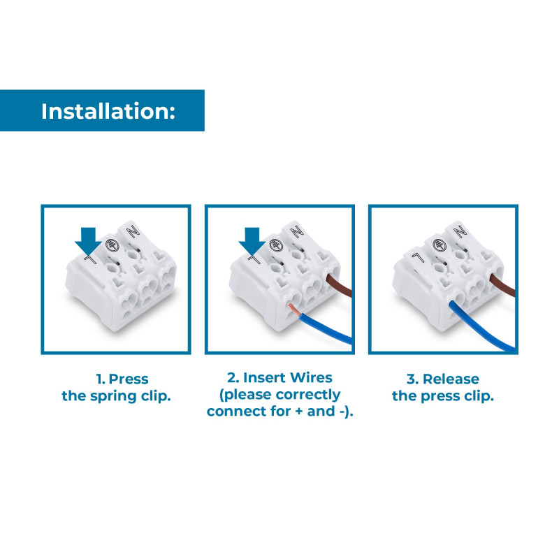 Quick connector 3-pole / 0.5 - 2.5mm