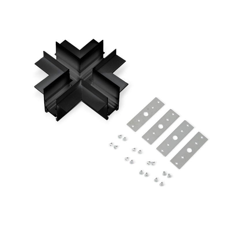 X-connector for recessed magnetic track - 20mm - White