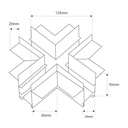 X-connector for recessed magnetic track - 20mm - White