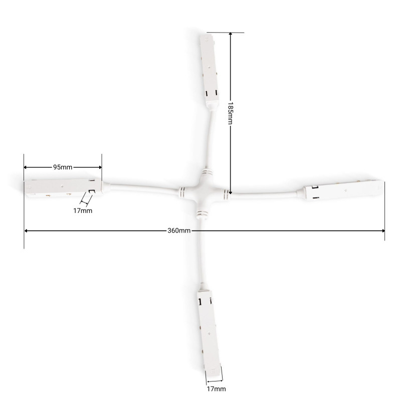 Electrical X-connector for magnetic track - 20mm - White