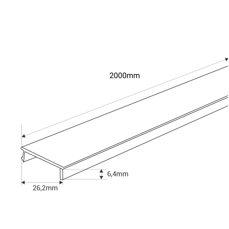 Decorative cover for magnetic track - 1 meter - White