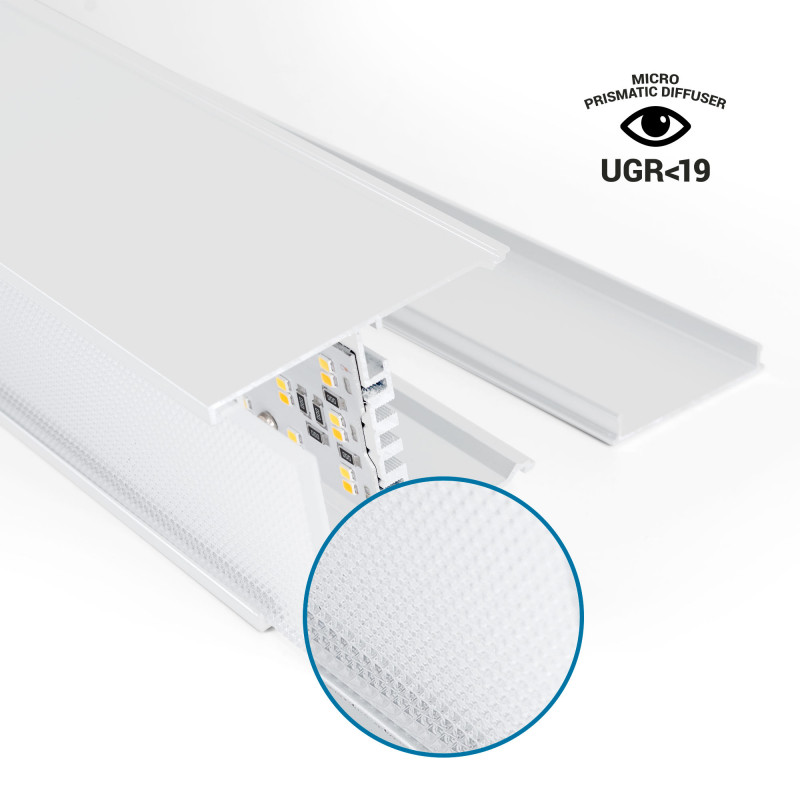 Pendant/Surface Mounted LED CCT Linear light - 40W - Adjustable power - 120cm