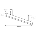 Pendant/Surface Mounted LED CCT Linear light - 60W - Adjustable power - 180cm