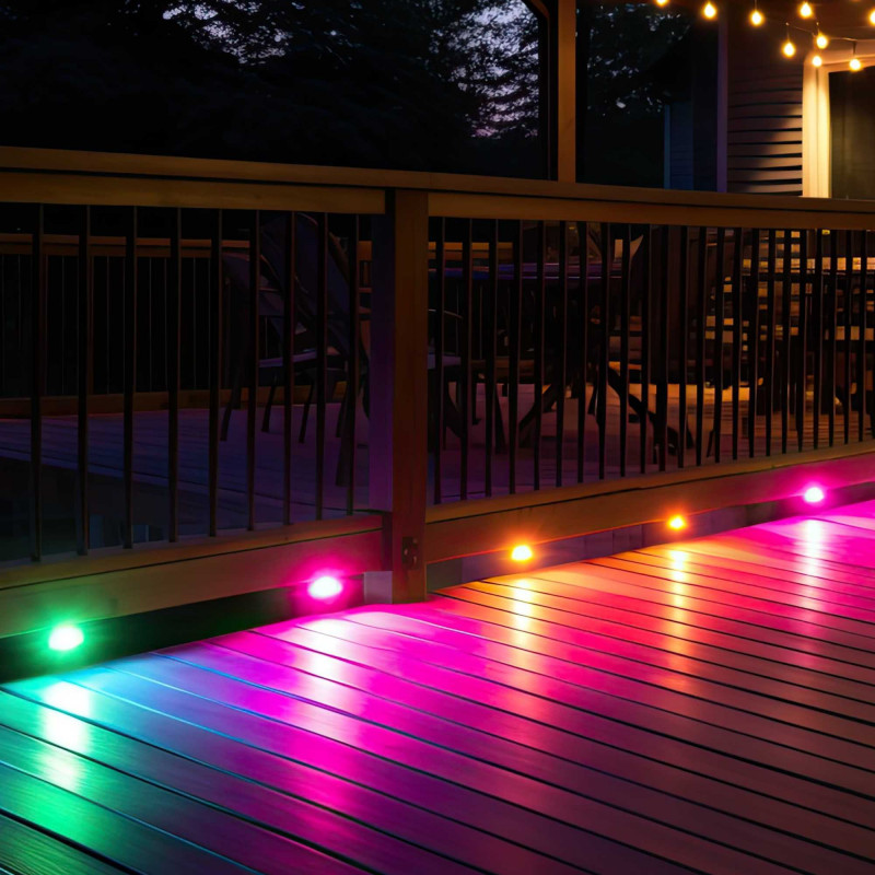 Outdoor RGB LED Step Light - 18W - 12V DC - IP67 - Ø15cm - 30º