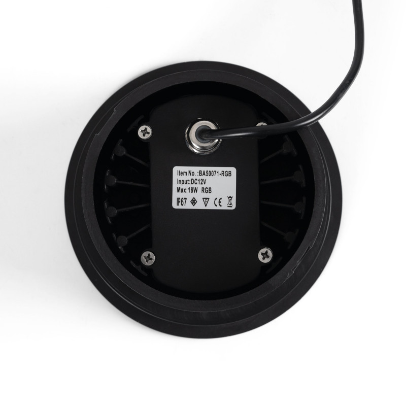 Outdoor RGB LED Step Light - 18W - 12V DC - IP67 - Ø15cm - 30º