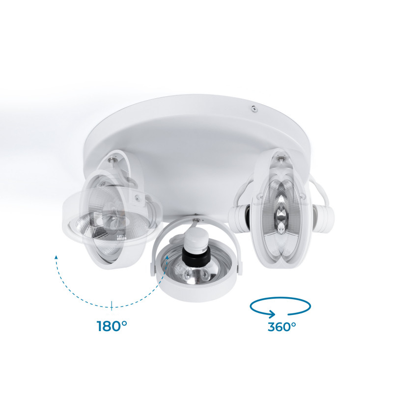 Triple adjustable ceiling spotlight "IRIS 3" + 3 AR111 light bulbs