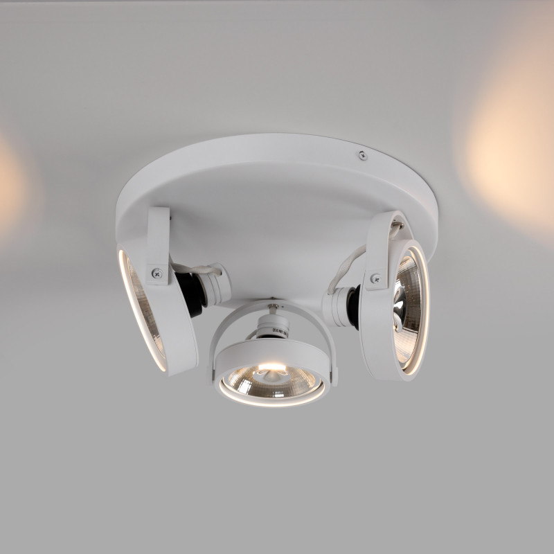 Triple adjustable ceiling spotlight "IRIS 3" + 3 AR111 light bulbs