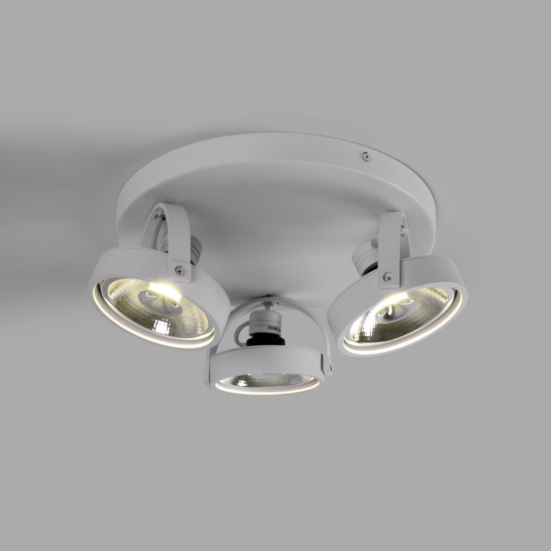 Triple adjustable ceiling spotlight "IRIS 3" + 3 AR111 light bulbs