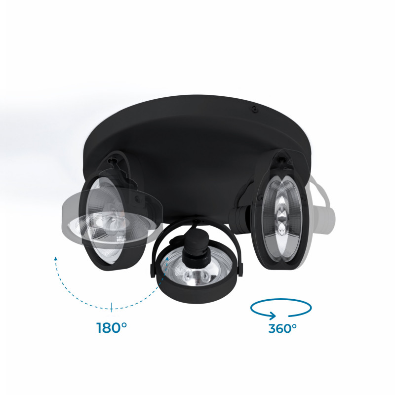 Triple adjustable ceiling spotlight "IRIS 3" + 3 AR111 light bulbs