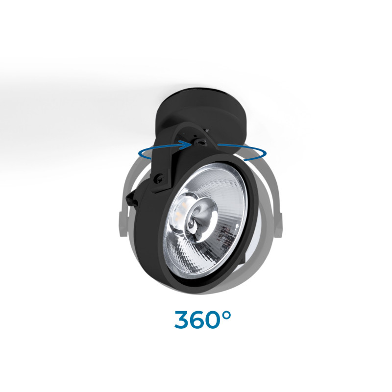 Adjustable ceiling spotlight "IRIS" + AR111 GU10 light bulb