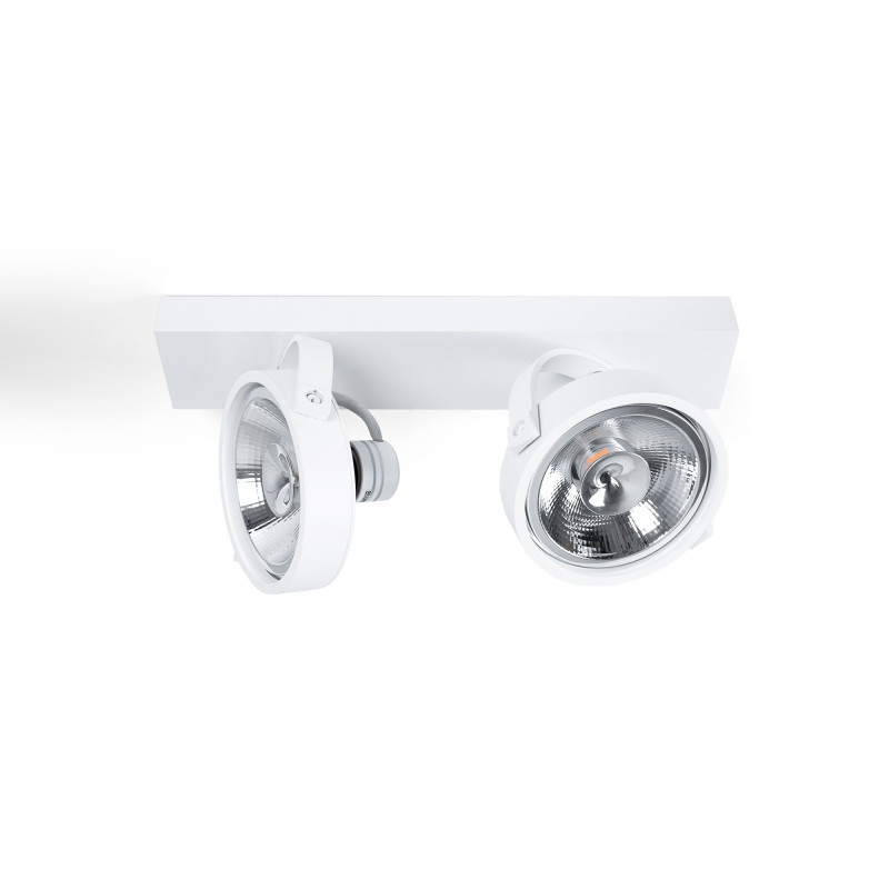 Double adjustable ceiling spotlight "IRIS" + 2 AR111 GU10 light bulbs